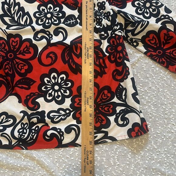 BODEN Red Floral 3/4 Sleeve Ursula Top Blouse size 12 - Picture 8 of 10